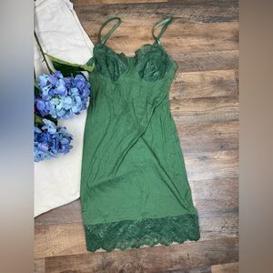 Adore Me Women’s Green Lace Slip Intimates NWT